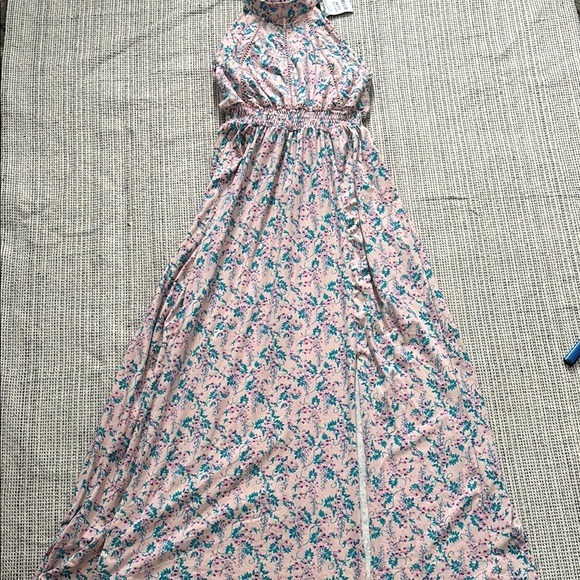poof new york Dresses & Skirts - Poof New York Women’s Floral Halter Maxi Dress with Slits SZ Small